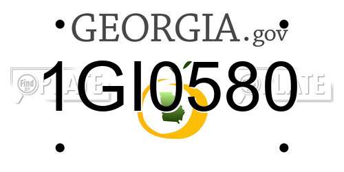 1GI0580 Georgia License Plate