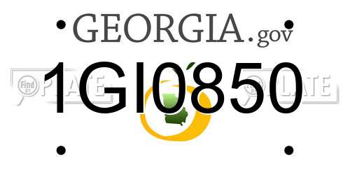 1GI0850 Georgia License Plate