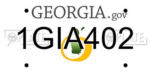 1GIA402 Georgia License Plate