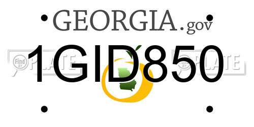 1GID850 Georgia License Plate