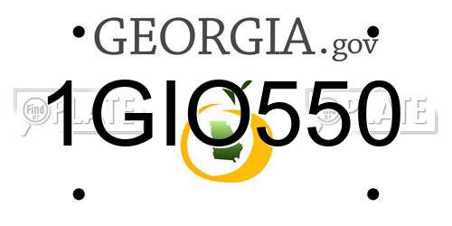 1GIO550 Georgia License Plate