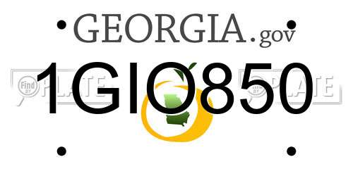 1GIO850 Georgia License Plate
