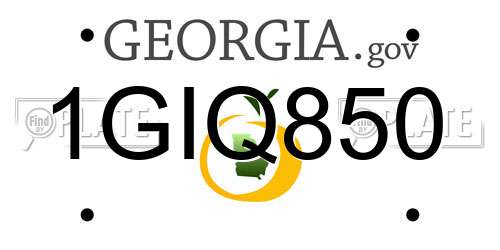 1GIQ850 Georgia License Plate