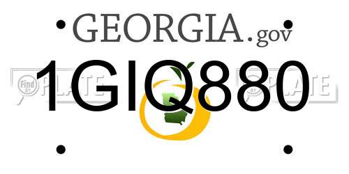 1GIQ880 Georgia License Plate