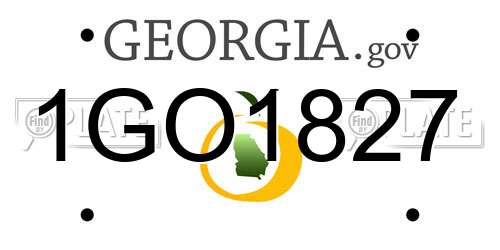 1GO1827 Georgia License Plate