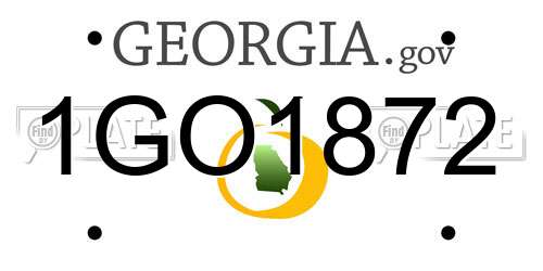 1GO1872 Georgia License Plate