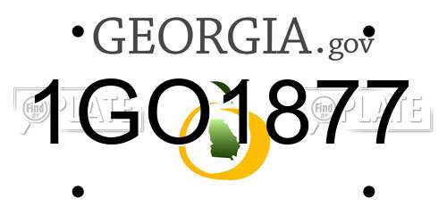 1GO1877 Georgia License Plate