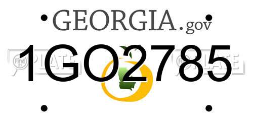 1GO2785 Georgia License Plate