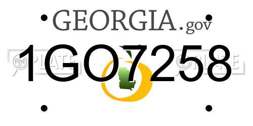 1GO7258 Georgia License Plate