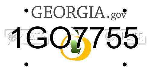 1GO7755 Georgia License Plate
