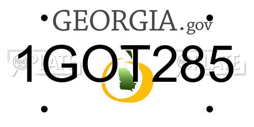 1GOT285 Georgia License Plate