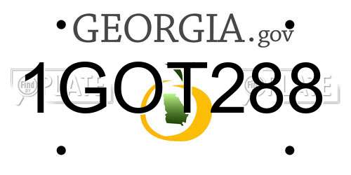 1GOT288 Georgia License Plate