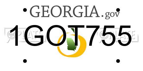 1GOT755 Georgia License Plate