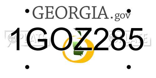 1GOZ285 Georgia License Plate