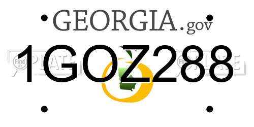 1GOZ288 Georgia License Plate