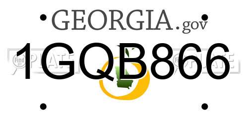 1GQB866 Georgia License Plate