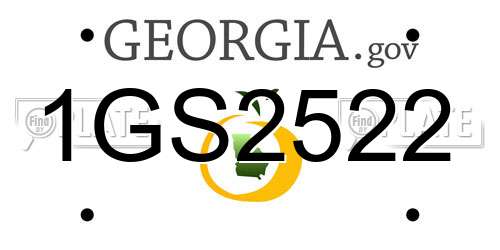 1GS2522 Georgia License Plate