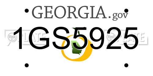 1GS5925 Georgia License Plate