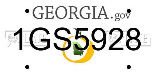 1GS5928 Georgia License Plate