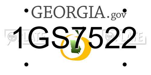 1GS7522 Georgia License Plate
