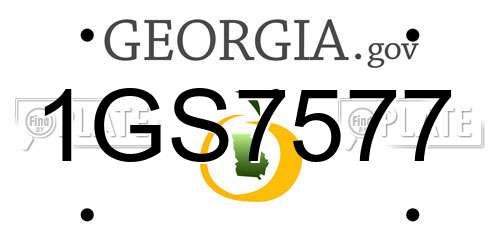 1GS7577 Georgia License Plate