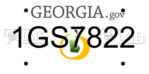 1GS7822 Georgia License Plate