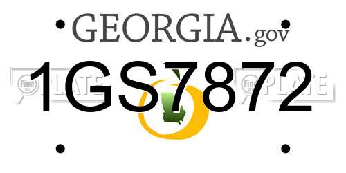 1GS7872 Georgia License Plate