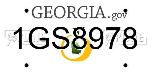 1GS8978 Georgia License Plate