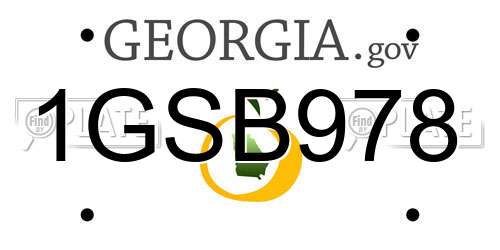 1GSB978 Georgia License Plate