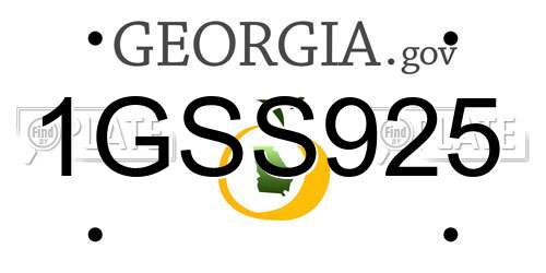 1GSS925 Georgia License Plate