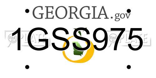 1GSS975 Georgia License Plate