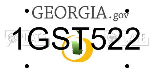 1GST522 Georgia License Plate