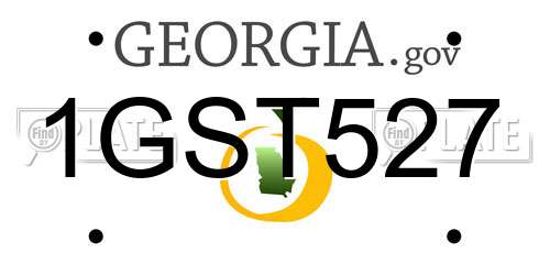 1GST527 Georgia License Plate