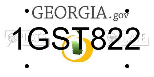 1GST822 Georgia License Plate