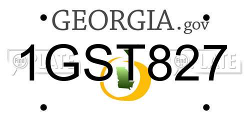 1GST827 Georgia License Plate