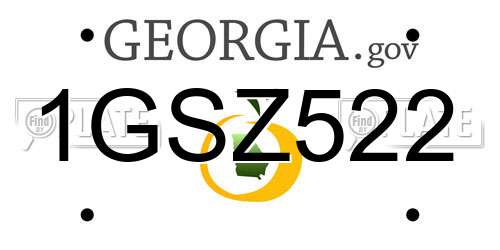 1GSZ522 Georgia License Plate