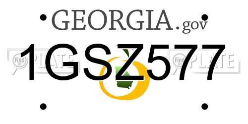 1GSZ577 Georgia License Plate