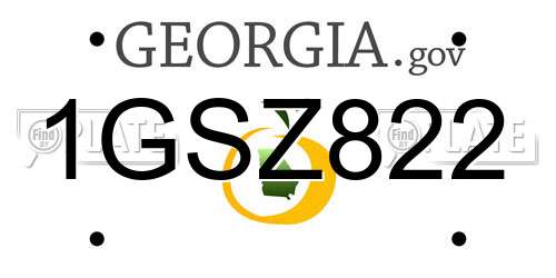 1GSZ822 Georgia License Plate