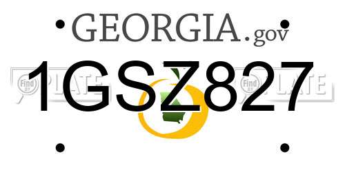1GSZ827 Georgia License Plate