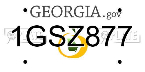 1GSZ877 Georgia License Plate