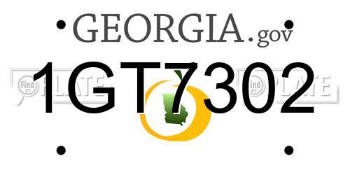 1GT7302 Georgia License Plate