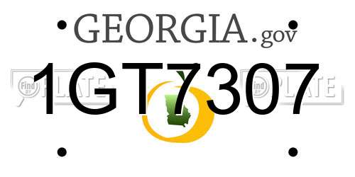 1GT7307 Georgia License Plate