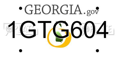 1GTG604 Georgia License Plate