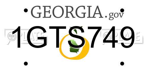 1GTS749 Georgia License Plate