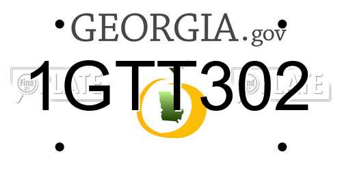 1GTT302 Georgia License Plate