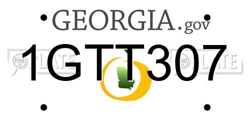 1GTT307 Georgia License Plate