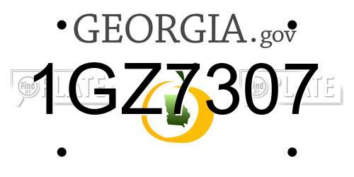 1GZ7307 Georgia License Plate