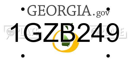 1GZB249 Georgia License Plate