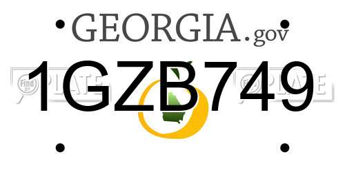 1GZB749 Georgia License Plate