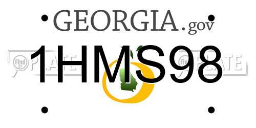 1HMS98 Georgia License Plate